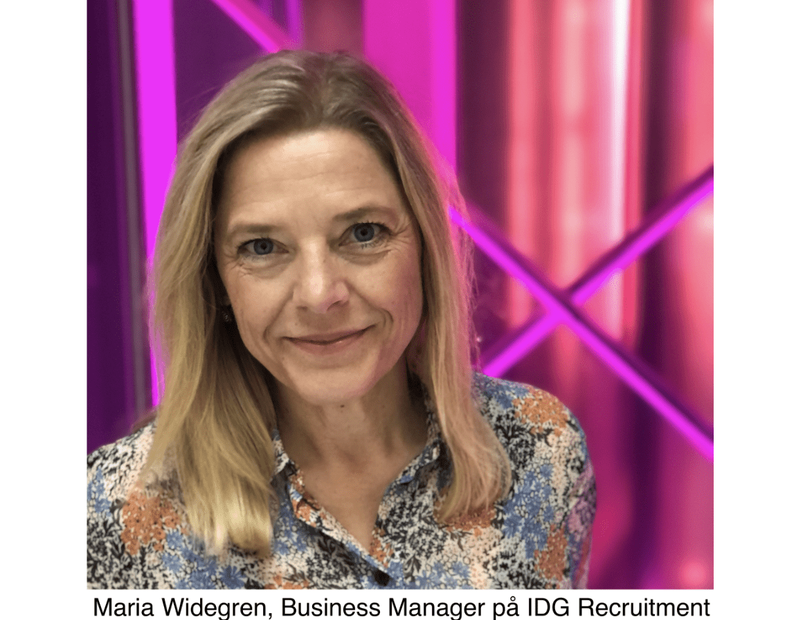 Maria Widegren, Business Manager på IDG Recruitment