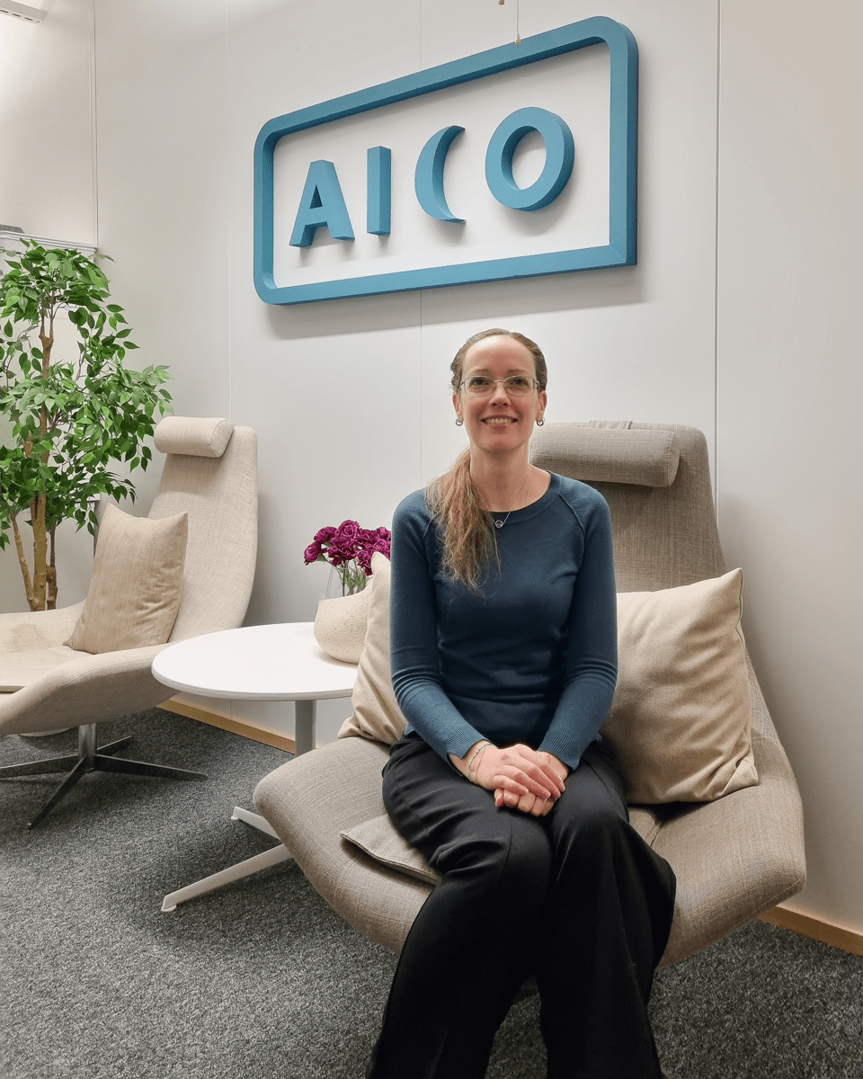 Marianne pictured at Aico HQ in Espoo, Finland.