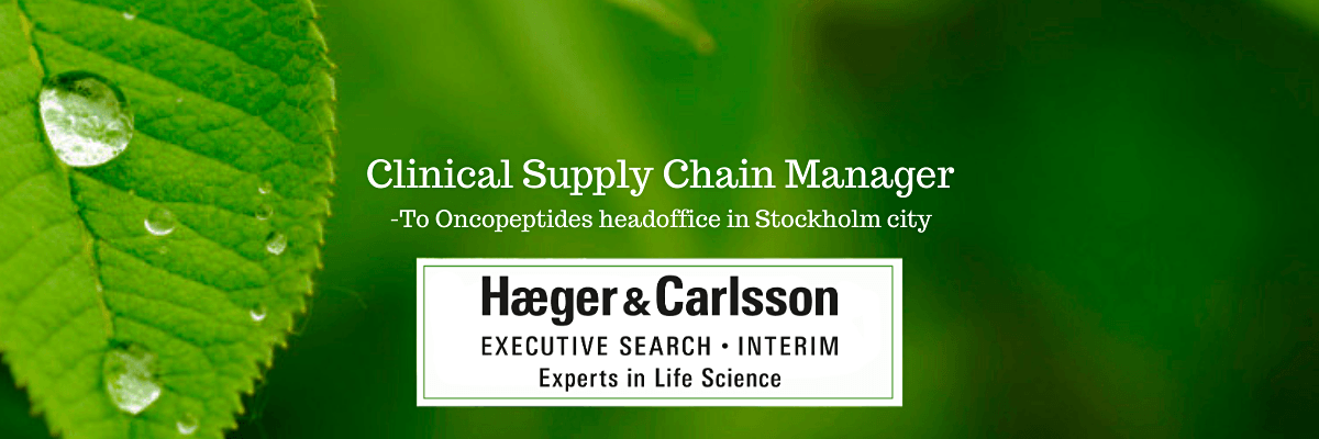 Clinical Supply Chain Manager - Oncopeptides