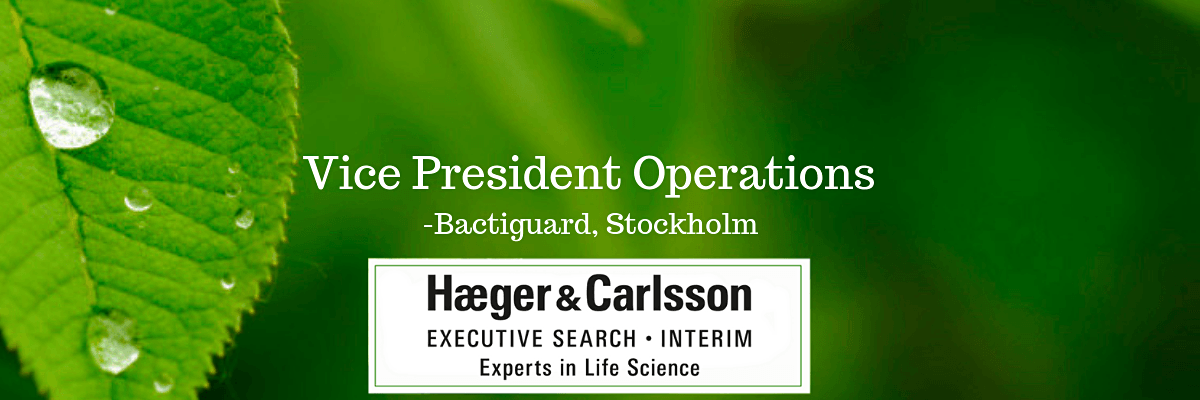 Vice President Operations - Bactiguard, Stockholm