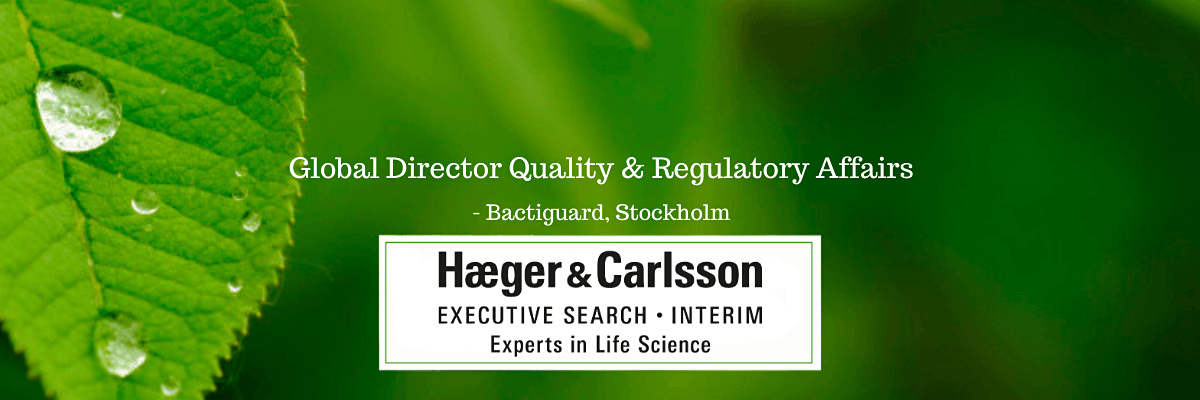 Global Director Quality & Regulatory Affairs - Bactiguard
