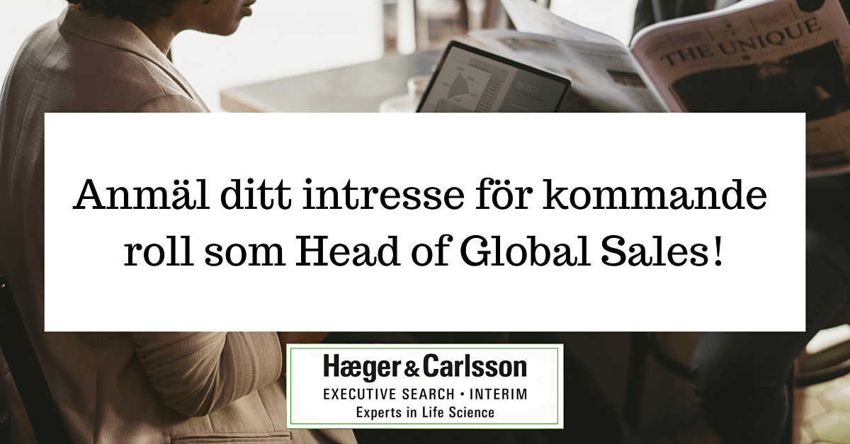 Anmäl ditt intresse för kommande roll som Head of Global Sales