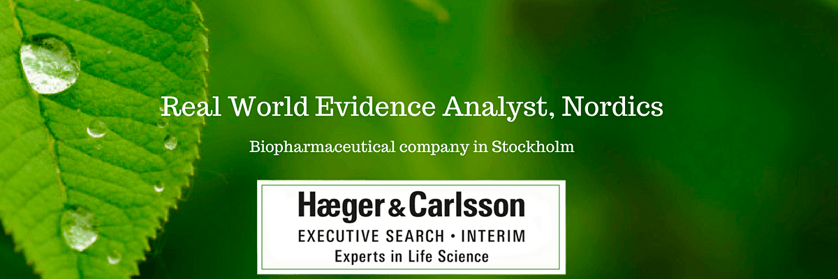 Real World Evidence Analyst, Nordics - Biopharmaceutical company in Stockholm