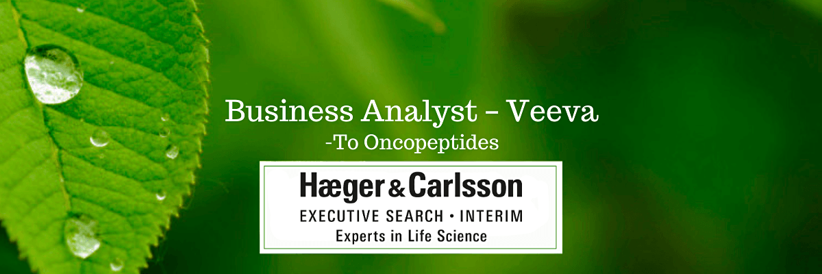 Business Analyst, Veeva - Oncopeptides