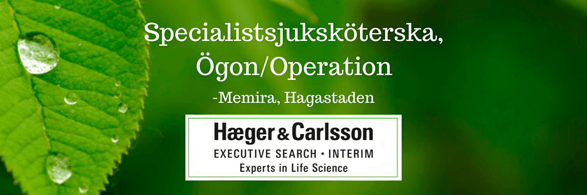 Sjuksköterska, Ögon/Operation - Memira, Hagastaden, Solna