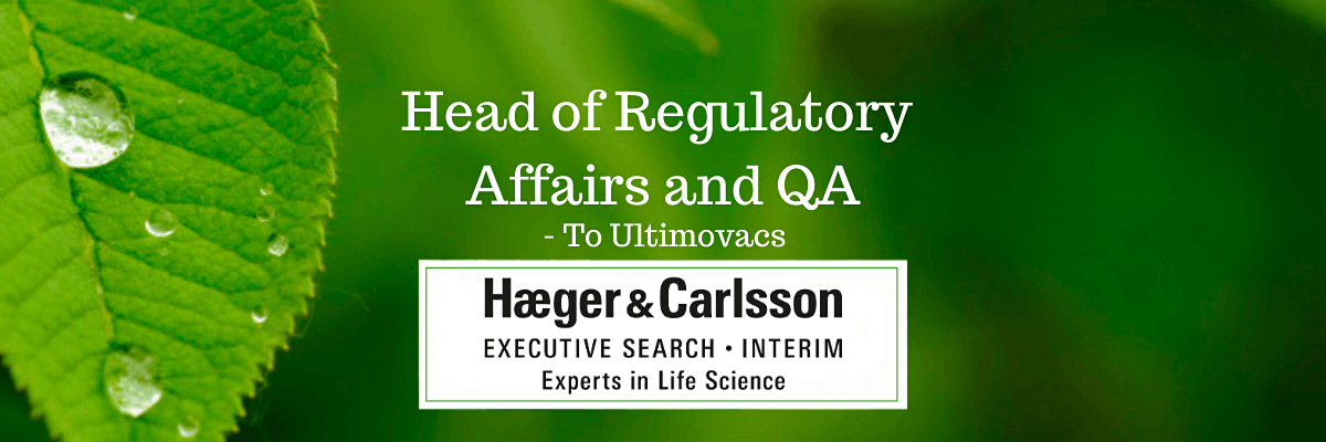 Head of Regulatory Affairs and QA – To Ultimovacs