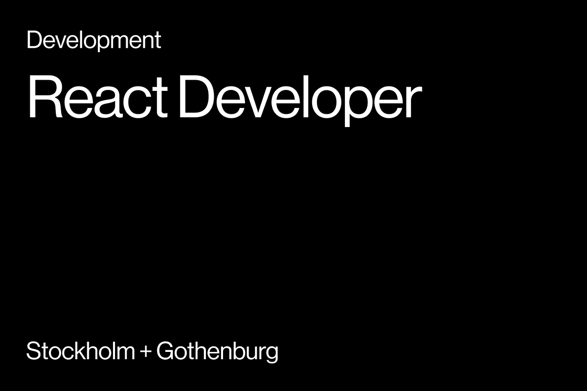 React / Gatsby Developer