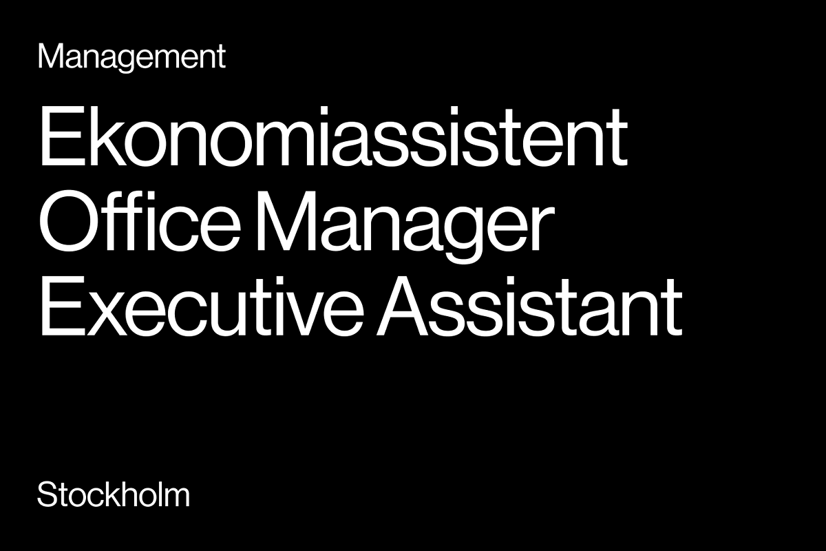 Office Manager / Ekonomiassistent / Executive Assistant