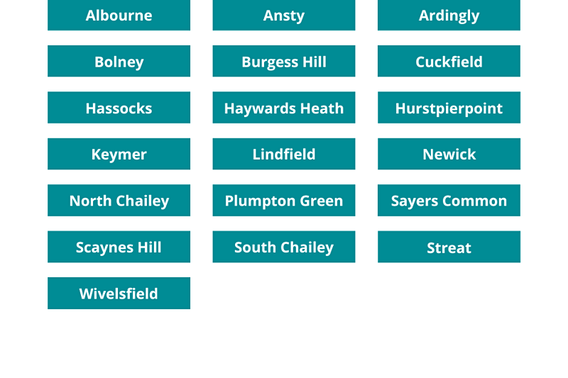 Areas we cover
